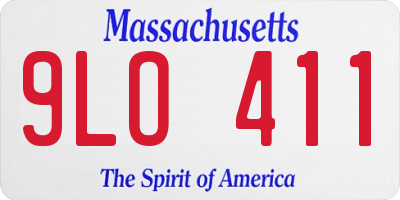 MA license plate 9LO411