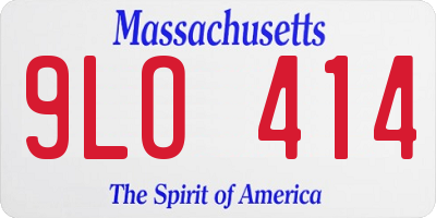 MA license plate 9LO414