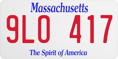MA license plate 9LO417