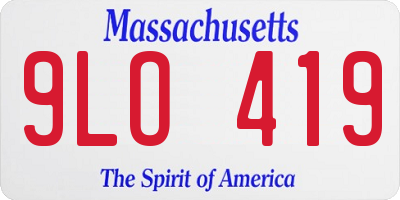 MA license plate 9LO419