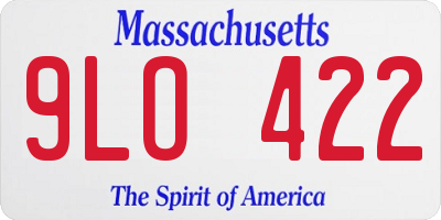 MA license plate 9LO422