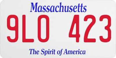 MA license plate 9LO423