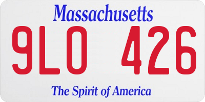 MA license plate 9LO426
