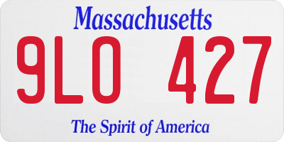 MA license plate 9LO427