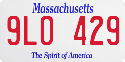 MA license plate 9LO429