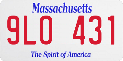 MA license plate 9LO431