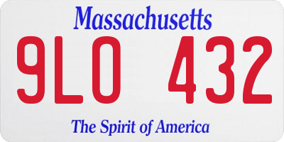 MA license plate 9LO432