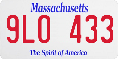 MA license plate 9LO433