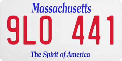 MA license plate 9LO441