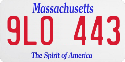 MA license plate 9LO443