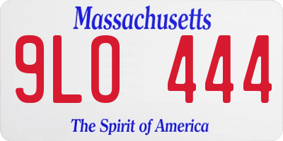 MA license plate 9LO444