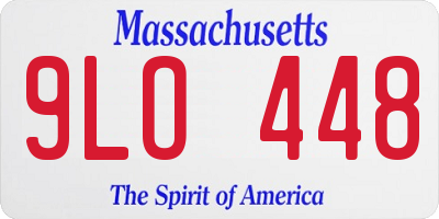 MA license plate 9LO448