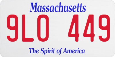 MA license plate 9LO449
