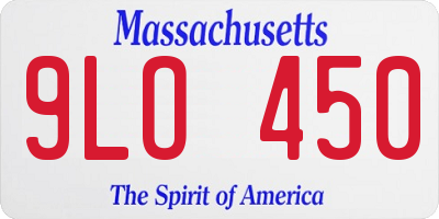 MA license plate 9LO450
