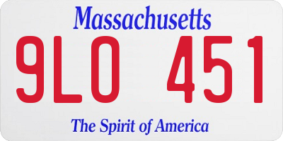 MA license plate 9LO451