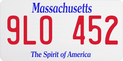 MA license plate 9LO452