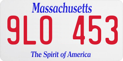 MA license plate 9LO453