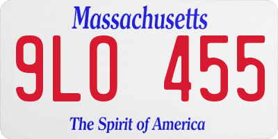 MA license plate 9LO455