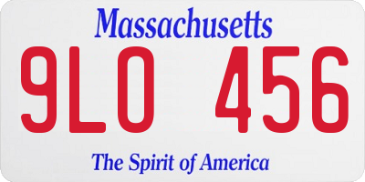 MA license plate 9LO456