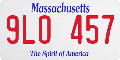 MA license plate 9LO457