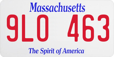 MA license plate 9LO463