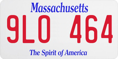 MA license plate 9LO464