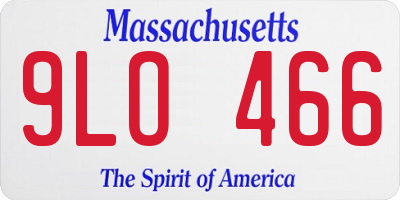 MA license plate 9LO466