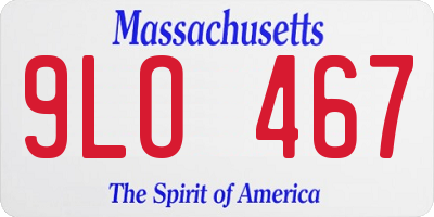 MA license plate 9LO467