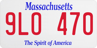 MA license plate 9LO470