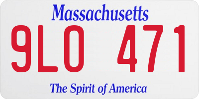 MA license plate 9LO471