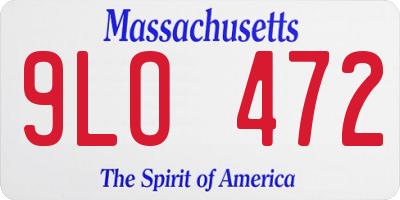 MA license plate 9LO472