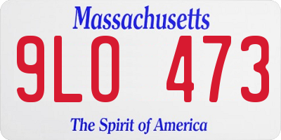 MA license plate 9LO473