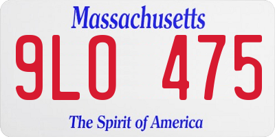 MA license plate 9LO475