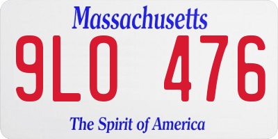 MA license plate 9LO476