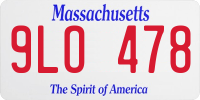 MA license plate 9LO478