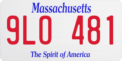 MA license plate 9LO481