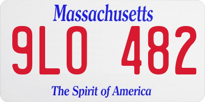 MA license plate 9LO482