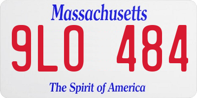MA license plate 9LO484