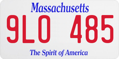 MA license plate 9LO485