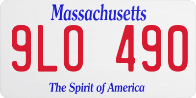MA license plate 9LO490