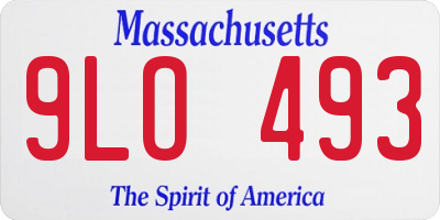 MA license plate 9LO493