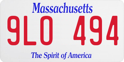 MA license plate 9LO494
