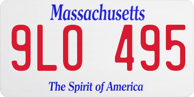 MA license plate 9LO495