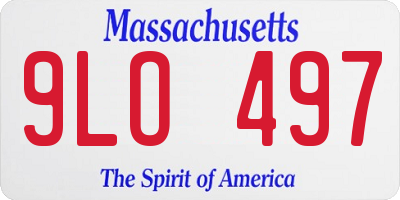 MA license plate 9LO497