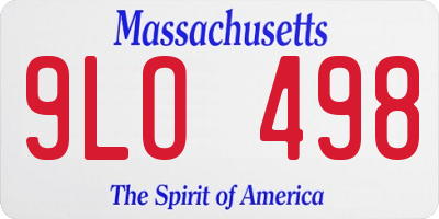MA license plate 9LO498