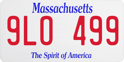 MA license plate 9LO499
