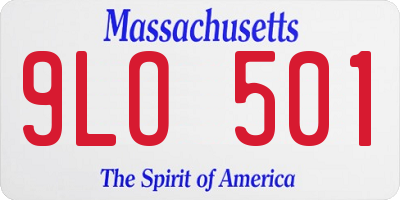 MA license plate 9LO501