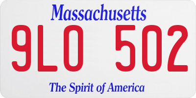 MA license plate 9LO502