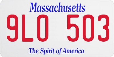 MA license plate 9LO503