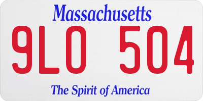 MA license plate 9LO504